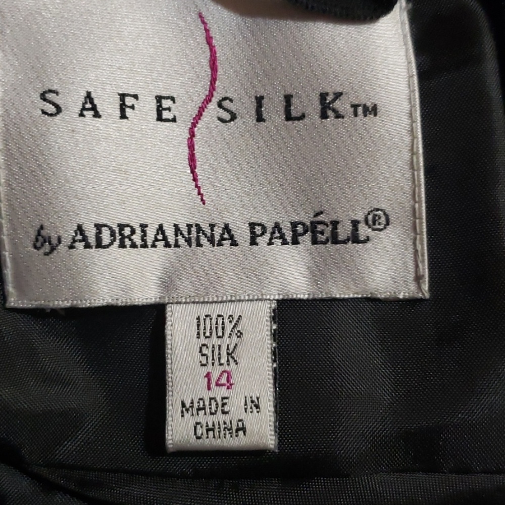 SALE⚡️ADRIANNA PAPELL SILK RUFFLE  SZ 10/12 READ - Picture 12 of 13